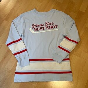PINK Victoria’s Secret Hockey Themed Graphic Long Sleeve Top